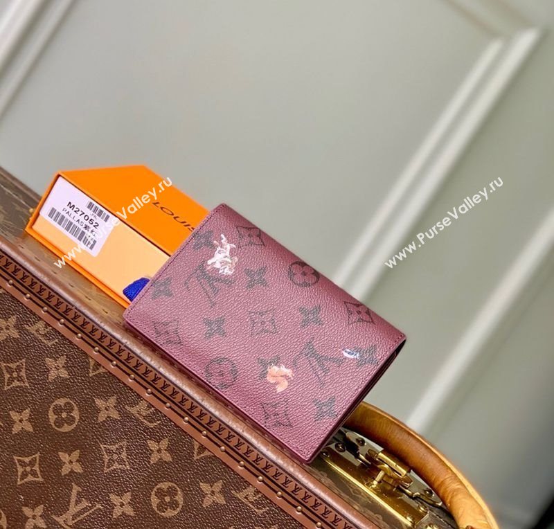 Louis Vuitton Passport Cover in Monogram Forest Canvas Burgundy 2025 M27099 (KI-251126087)