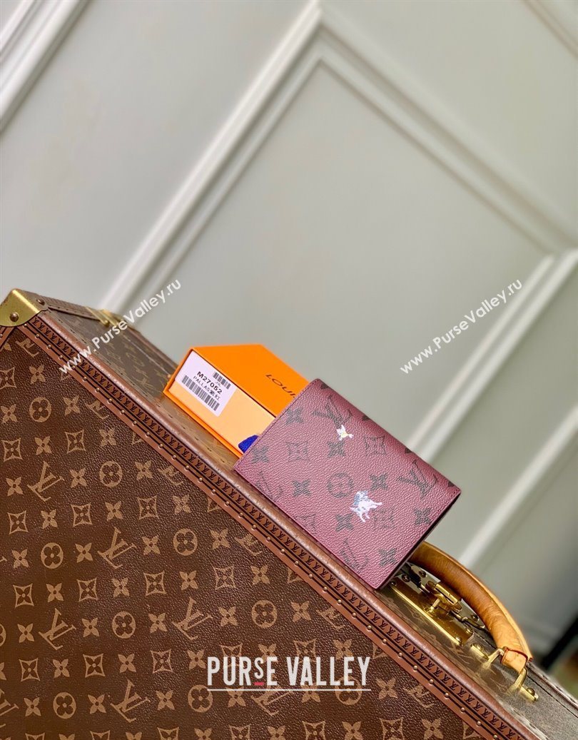 Louis Vuitton Passport Cover in Monogram Forest Canvas Burgundy 2025 M27099 (KI-251126087)
