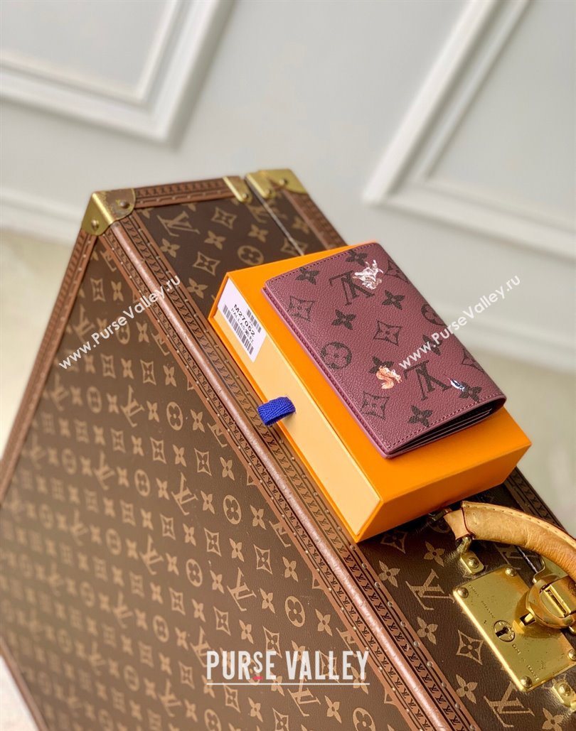 Louis Vuitton Passport Cover in Monogram Forest Canvas Burgundy 2025 M27099 (KI-251126087)