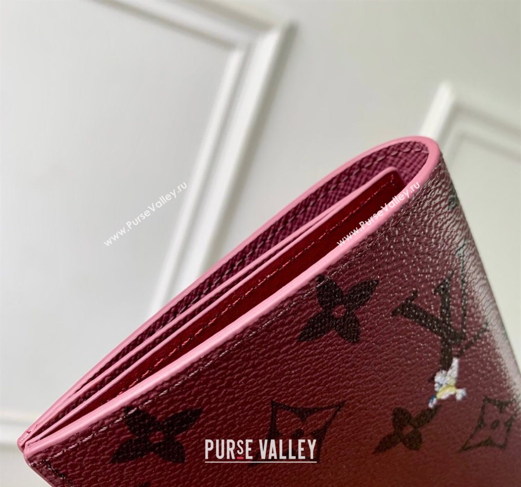 Louis Vuitton Passport Cover in Monogram Forest Canvas Burgundy 2025 M27099 (KI-251126087)