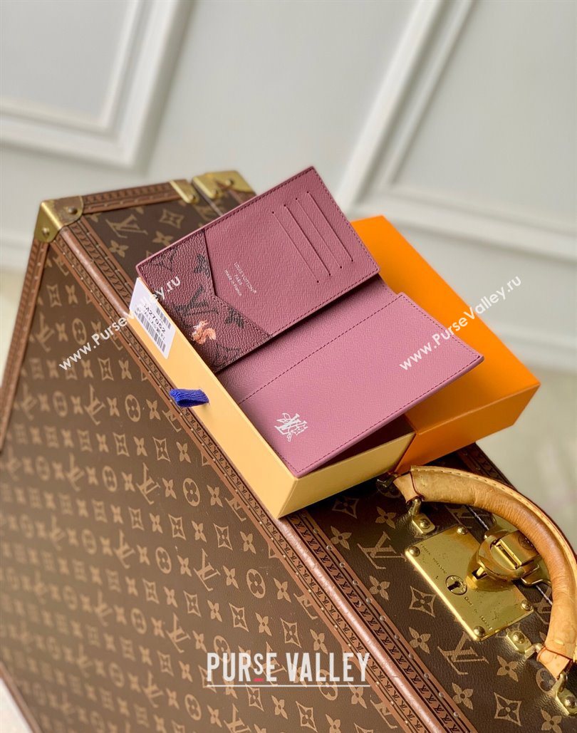 Louis Vuitton Passport Cover in Monogram Forest Canvas Burgundy 2025 M27099 (KI-251126087)