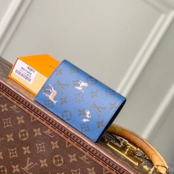 Louis Vuitton Passport Cover in Monogram Forest Canvas Navy Blue 2025 M27052 (KI-251126088)