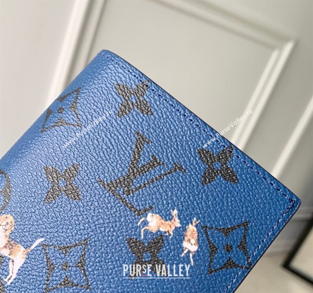 Louis Vuitton Passport Cover in Monogram Forest Canvas Navy Blue 2025 M27052 (KI-251126088)