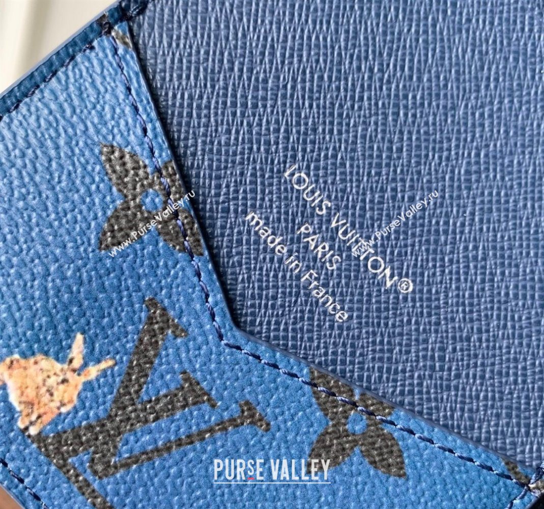 Louis Vuitton Passport Cover in Monogram Forest Canvas Navy Blue 2025 M27052 (KI-251126088)