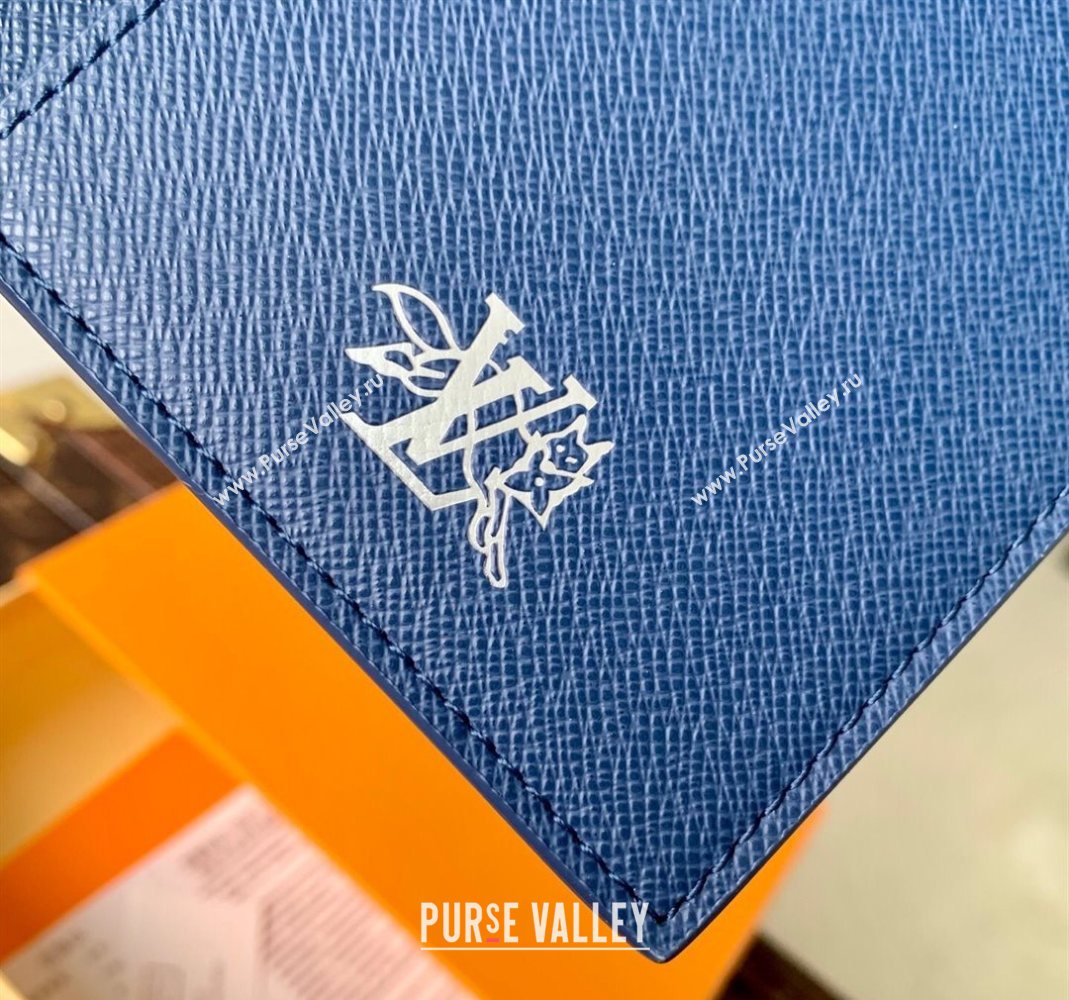 Louis Vuitton Passport Cover in Monogram Forest Canvas Navy Blue 2025 M27052 (KI-251126088)