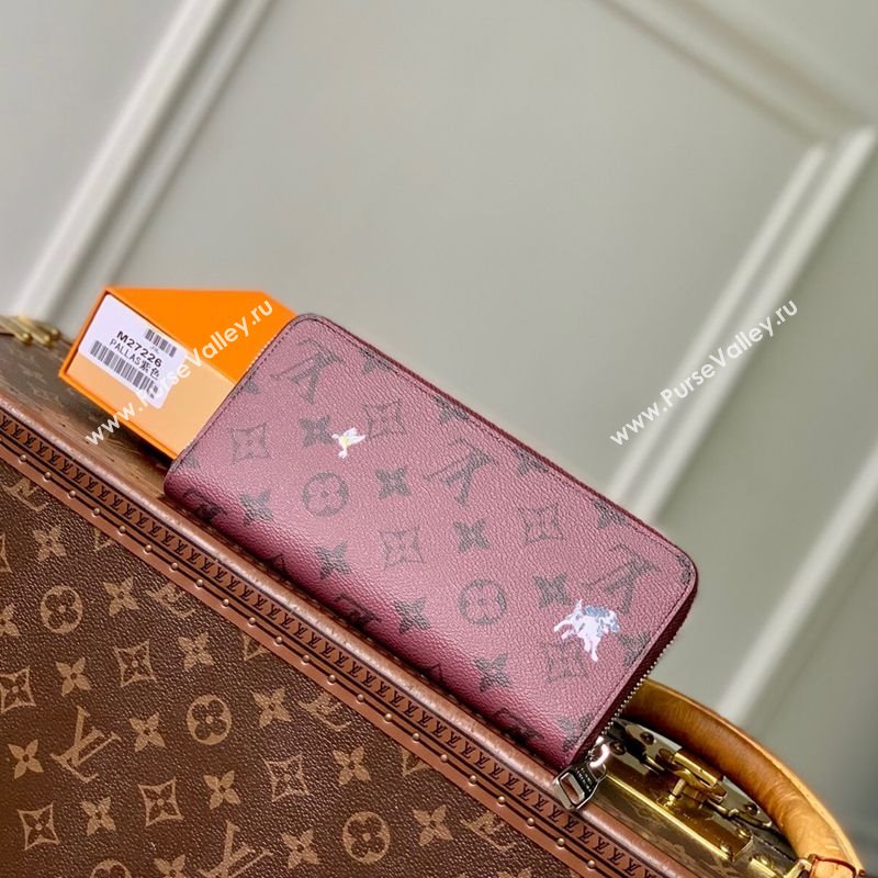 Louis Vuitton Zippy Horizontal Wallet in Monogram Forest Canvas Burgundy 2025 M27226 (KI-251126090)