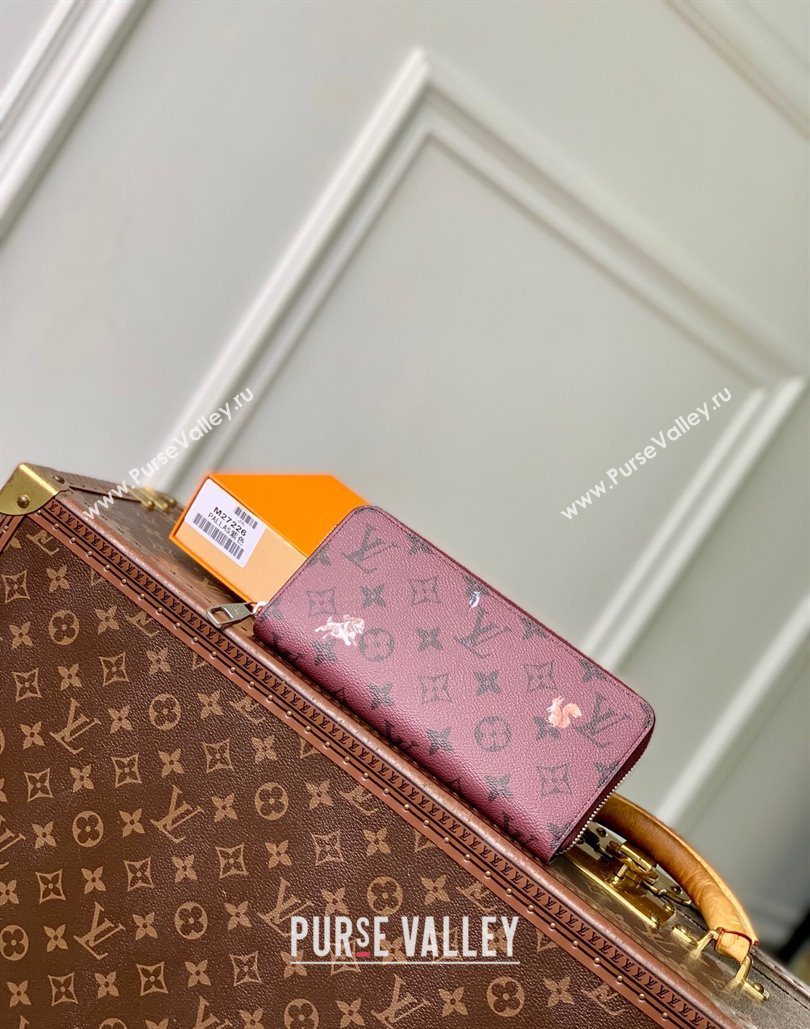 Louis Vuitton Zippy Horizontal Wallet in Monogram Forest Canvas Burgundy 2025 M27226 (KI-251126090)