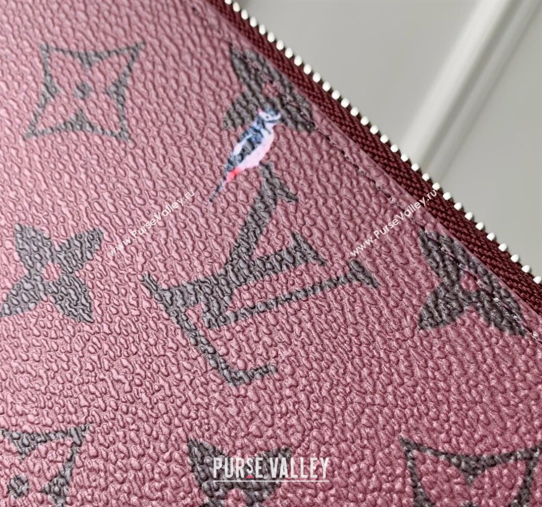 Louis Vuitton Zippy Horizontal Wallet in Monogram Forest Canvas Burgundy 2025 M27226 (KI-251126090)