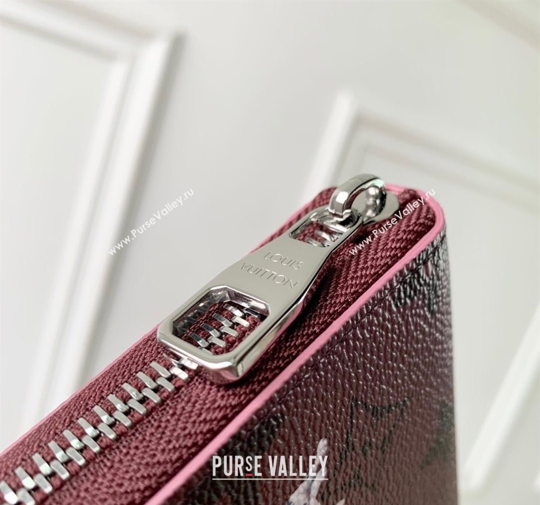 Louis Vuitton Zippy Horizontal Wallet in Monogram Forest Canvas Burgundy 2025 M27226 (KI-251126090)