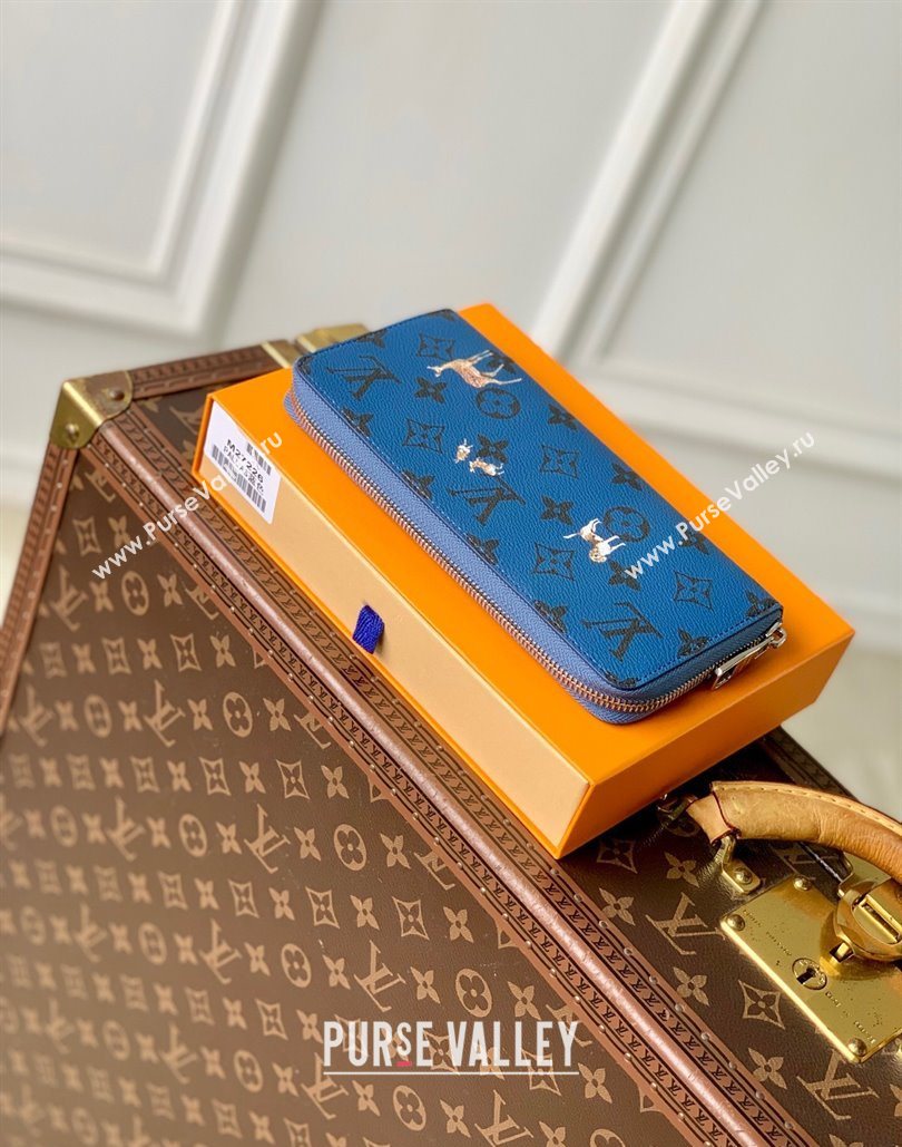 Louis Vuitton Zippy Horizontal Wallet in Monogram Forest Canvas Blue 2025 M27226 (KI-251126091)