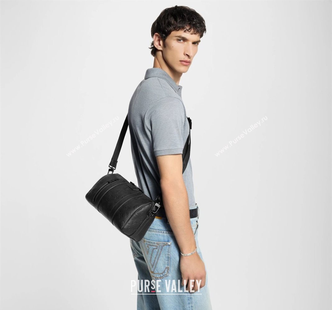 Louis Vuitton Mens City Keepall Bag in Black Monogram Shadow Leather 2025 M26750 (KI-251126092)