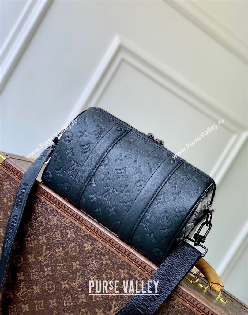 Louis Vuitton Mens City Keepall Bag in Black Monogram Shadow Leather 2025 M26750 (KI-251126092)