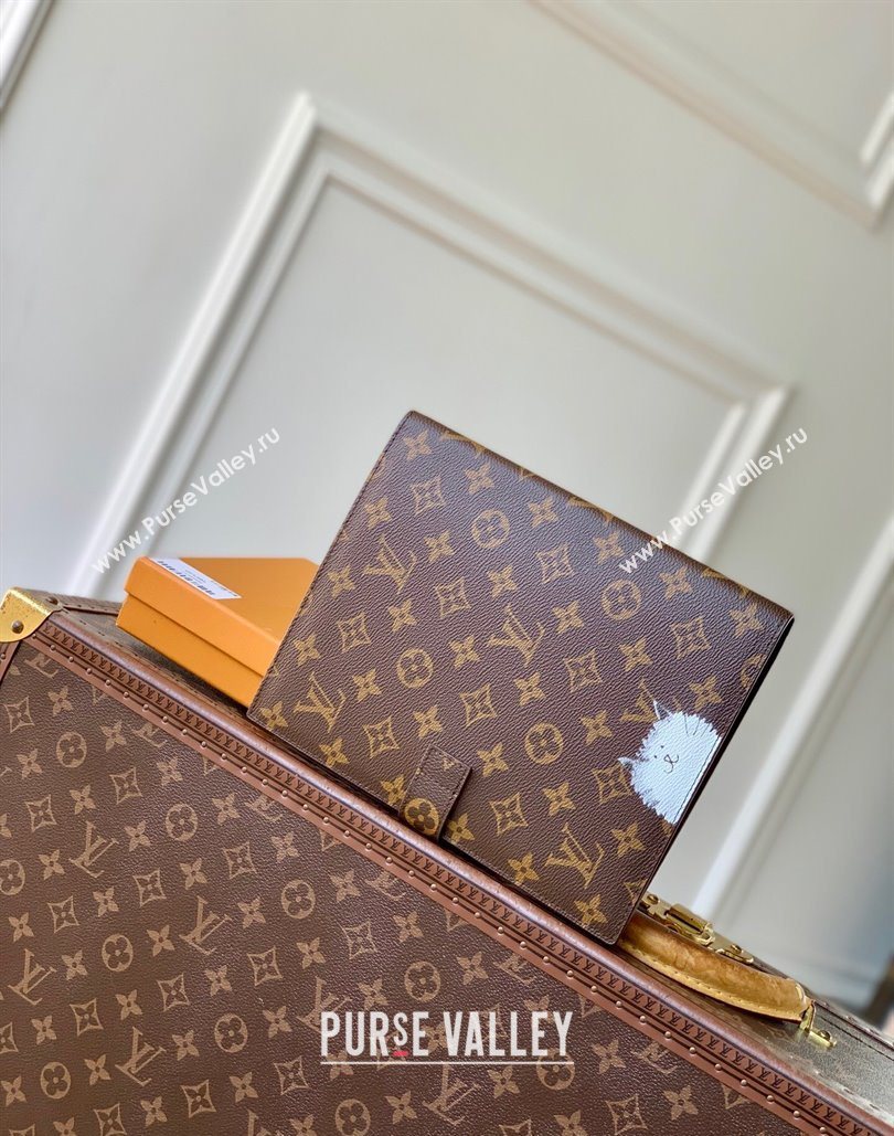 Louis Vuitton Desk Agenda Cover MM in Cat Print 2025 GI1395 (KI-251126094)