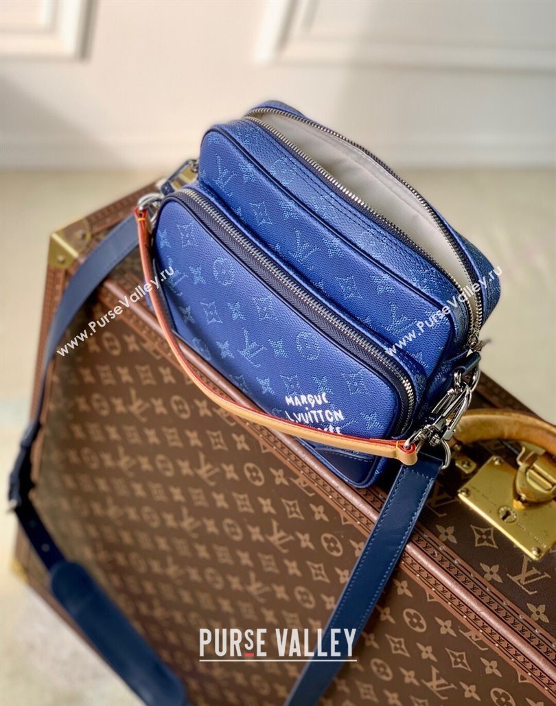 Louis Vuitton Mens Nil bag in Ocean Blue Monogram Heritage Canvas M26823 2025 (KI-251126056)