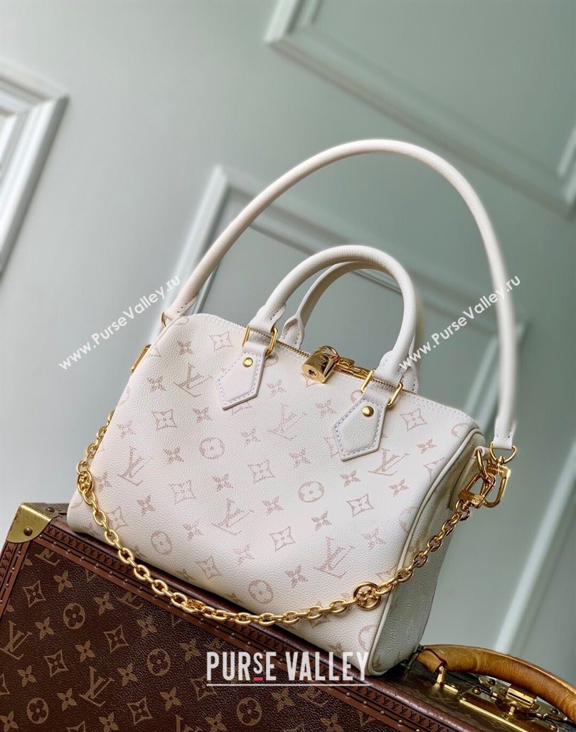 Louis Vuitton Speedy Bandouliere 25 Bag in Monogram Leather White 2025 M26690 (KI-251126059)