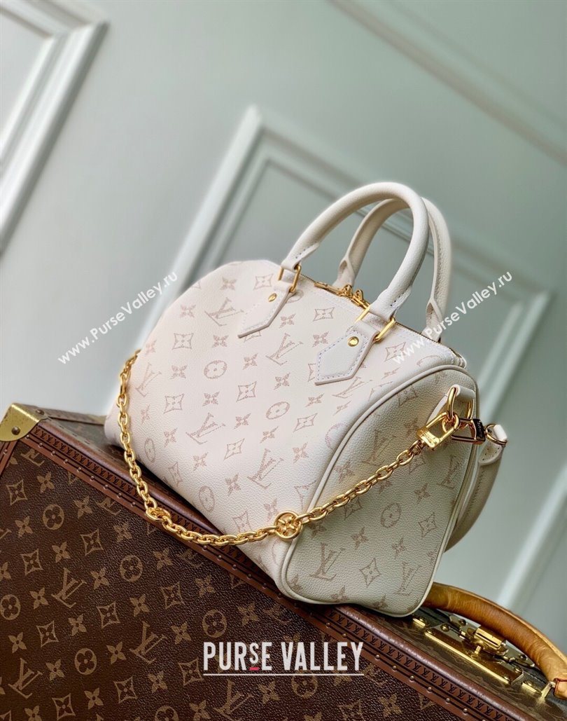 Louis Vuitton Speedy Bandouliere 25 Bag in Monogram Leather White 2025 M26690 (KI-251126059)
