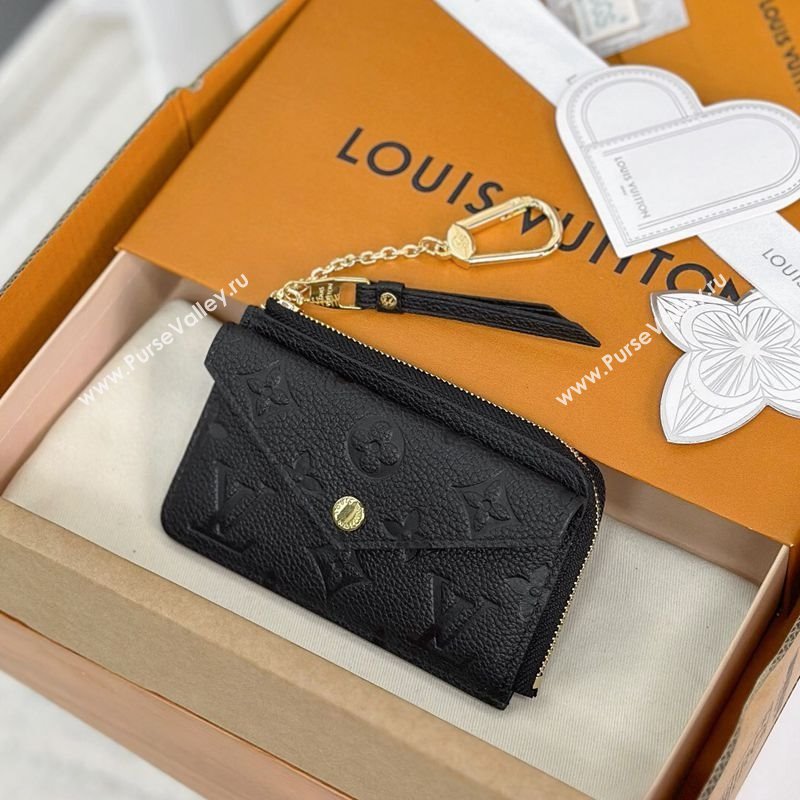 Louis Vuitton Card Holder Recto Verso Wallet in Black Monogram Empreinte Leather M69421 2025 (XLJ-251210078)