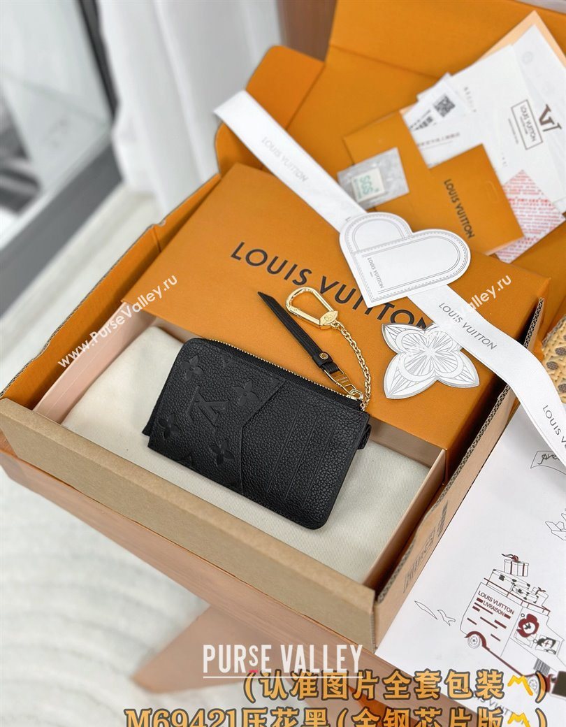 Louis Vuitton Card Holder Recto Verso Wallet in Black Monogram Empreinte Leather M69421 2025 (XLJ-251210078)