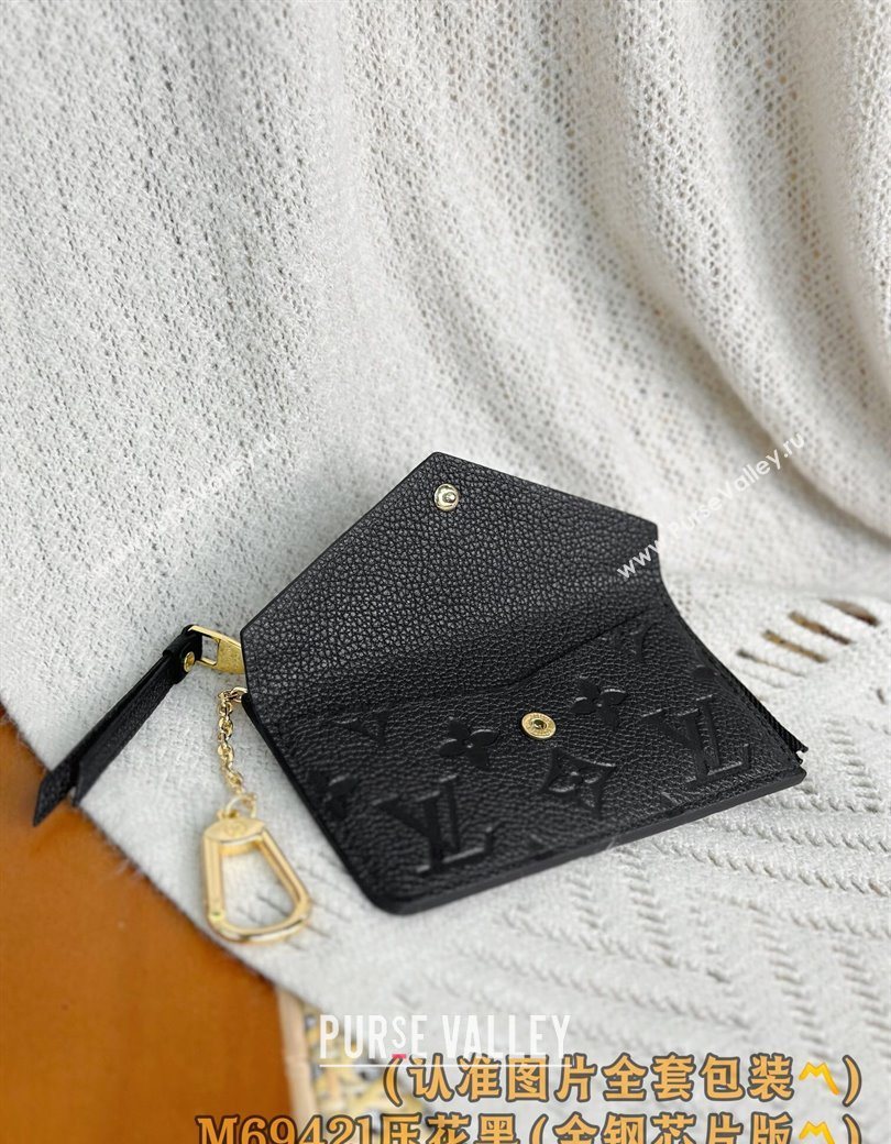 Louis Vuitton Card Holder Recto Verso Wallet in Black Monogram Empreinte Leather M69421 2025 (XLJ-251210078)
