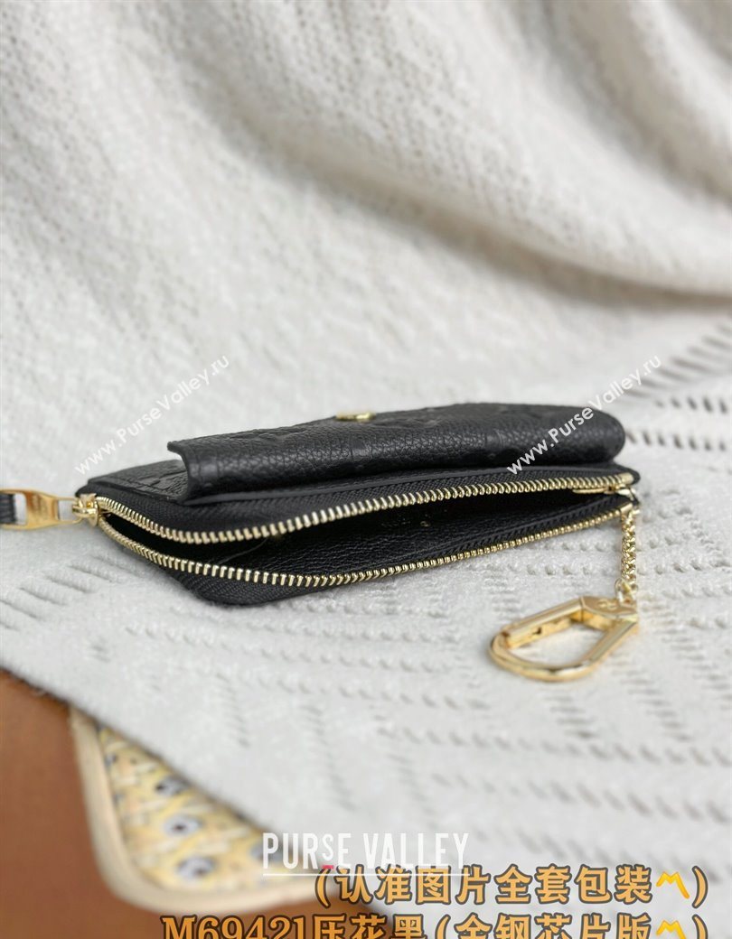 Louis Vuitton Card Holder Recto Verso Wallet in Black Monogram Empreinte Leather M69421 2025 (XLJ-251210078)