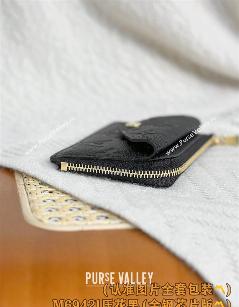 Louis Vuitton Card Holder Recto Verso Wallet in Black Monogram Empreinte Leather M69421 2025 (XLJ-251210078)