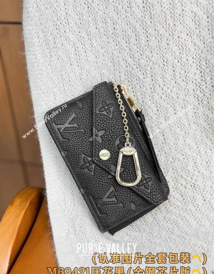 Louis Vuitton Card Holder Recto Verso Wallet in Black Monogram Empreinte Leather M69421 2025 (XLJ-251210078)