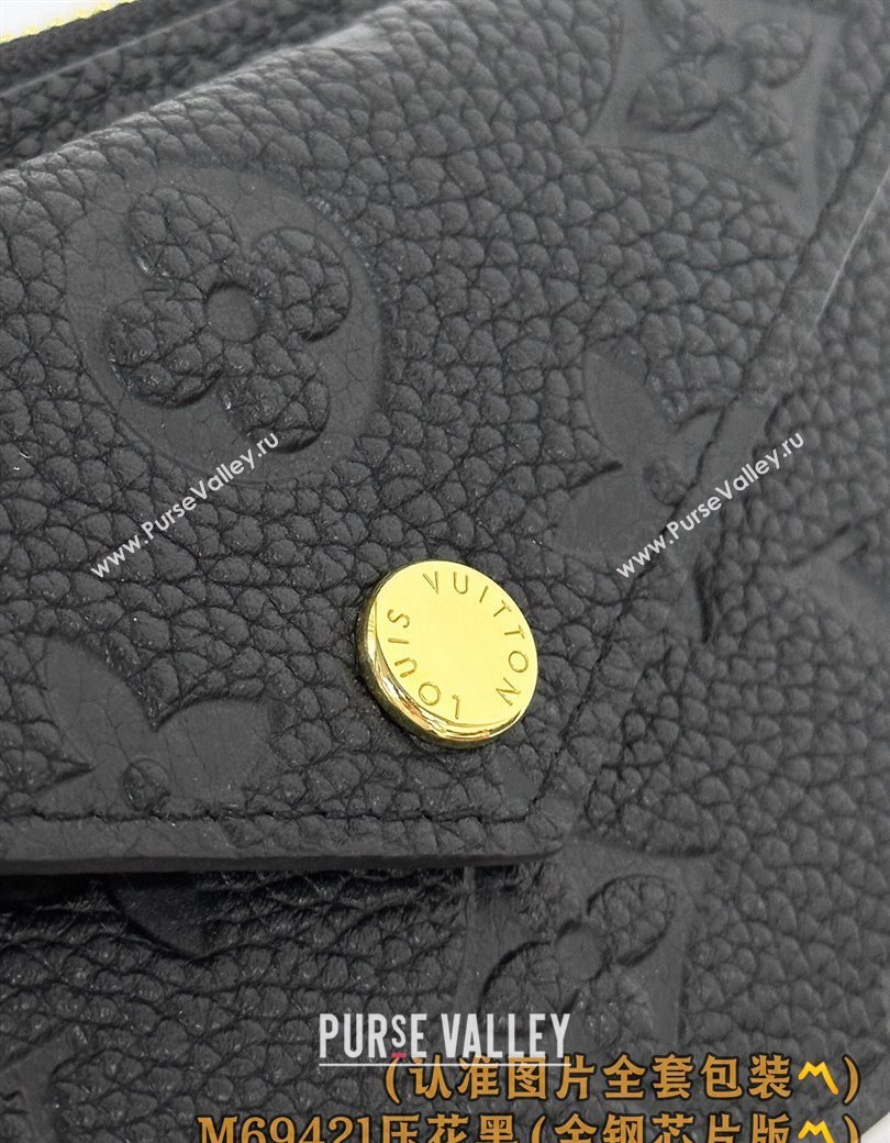 Louis Vuitton Card Holder Recto Verso Wallet in Black Monogram Empreinte Leather M69421 2025 (XLJ-251210078)