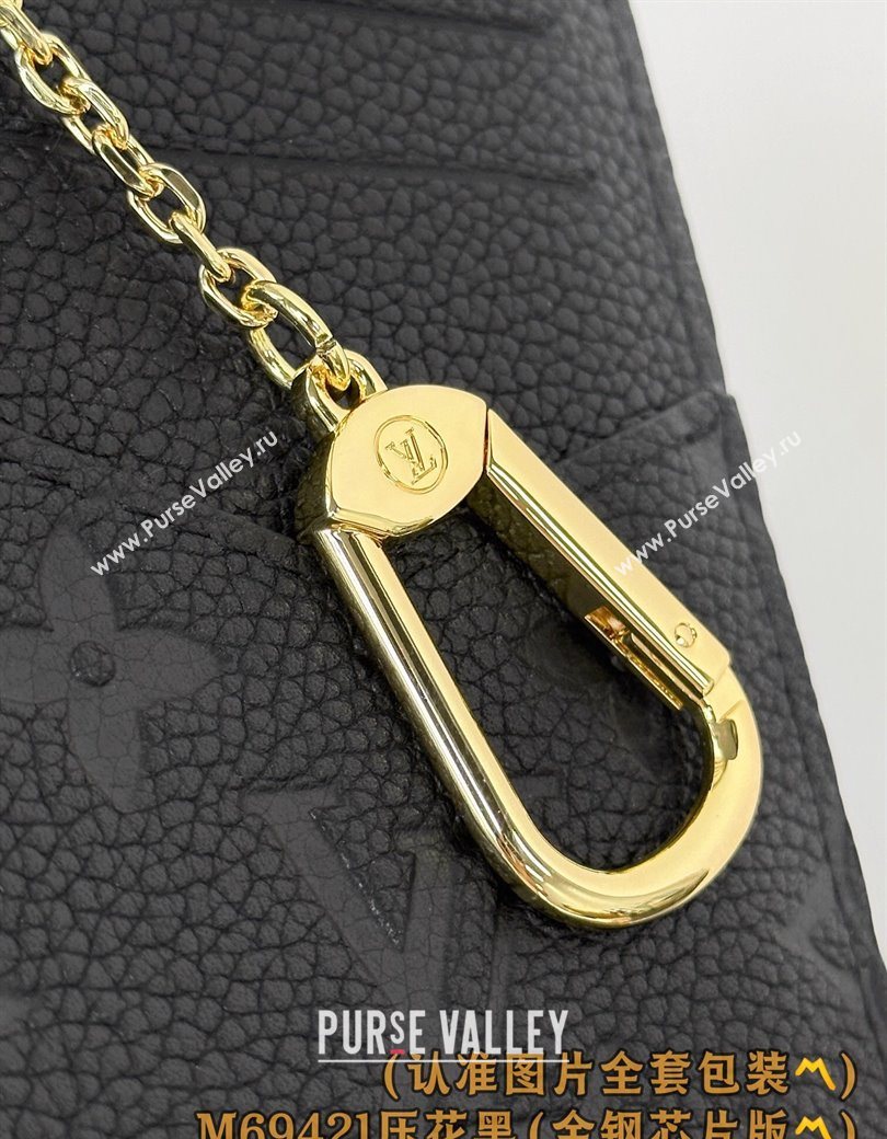 Louis Vuitton Card Holder Recto Verso Wallet in Black Monogram Empreinte Leather M69421 2025 (XLJ-251210078)