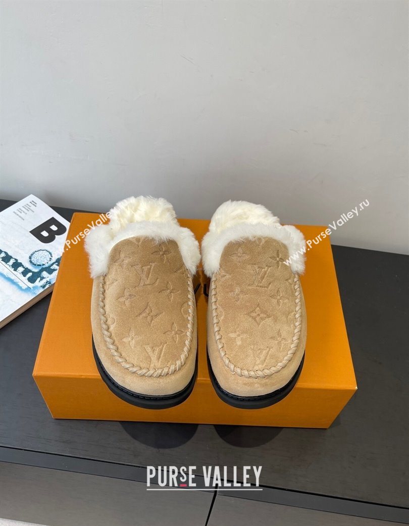 Louis Vuitton Colorado Closed Mules in Wool and Suede Beige 2025 1AITH8 (MD-251219092)