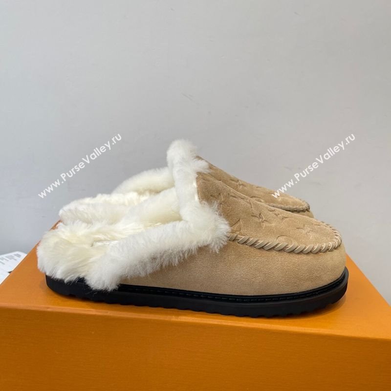 Louis Vuitton Colorado Closed Mules in Wool and Suede Beige 2025 1AITH8 (MD-251219092)