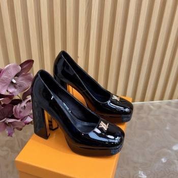 Louis Vuitton Swing Platform Pumps 11cm in Patent Leather Black/Gold 2025 1AIDF8 (MD-251219050)