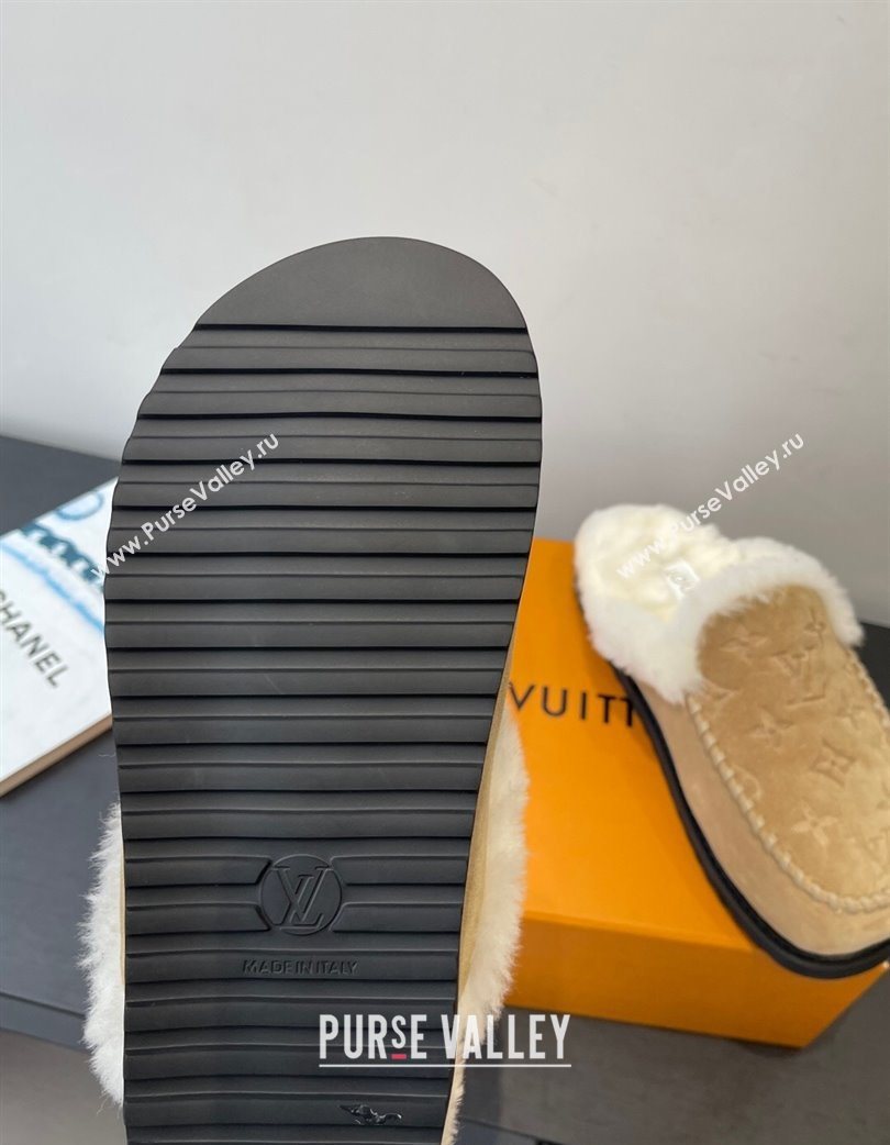 Louis Vuitton Colorado Closed Mules in Wool and Suede Beige 2025 1AITH8 (MD-251219092)