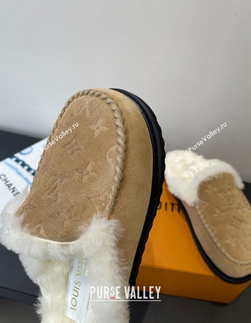 Louis Vuitton Colorado Closed Mules in Wool and Suede Beige 2025 1AITH8 (MD-251219092)