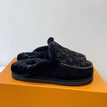 Louis Vuitton Colorado Closed Mules in Wool and Suede Black 2025 1AITH8 (MD-251219093)