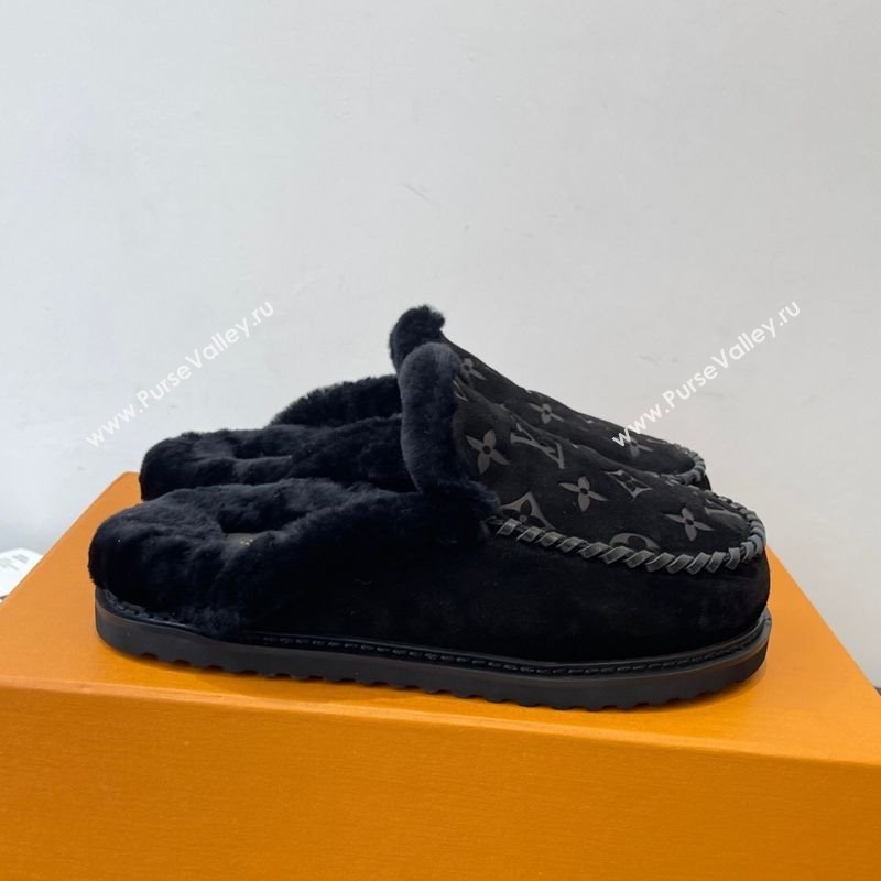 Louis Vuitton Colorado Closed Mules in Wool and Suede Black 2025 1AITH8 (MD-251219093)