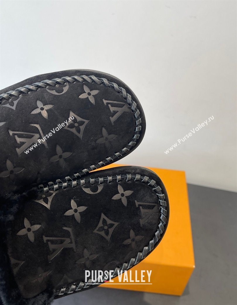 Louis Vuitton Colorado Closed Mules in Wool and Suede Black 2025 1AITH8 (MD-251219093)