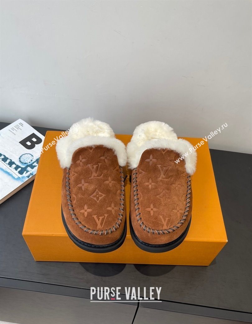 Louis Vuitton Colorado Closed Mules in Wool and Suede Brown 2025 1AITH8 (MD-251219094)