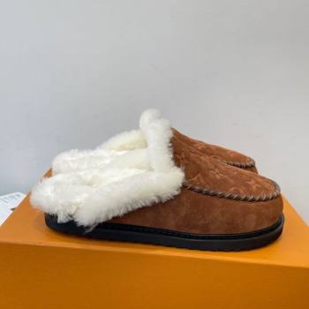 Louis Vuitton Colorado Closed Mules in Wool and Suede Brown 2025 1AITH8 (MD-251219094)