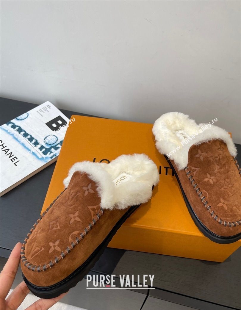 Louis Vuitton Colorado Closed Mules in Wool and Suede Brown 2025 1AITH8 (MD-251219094)