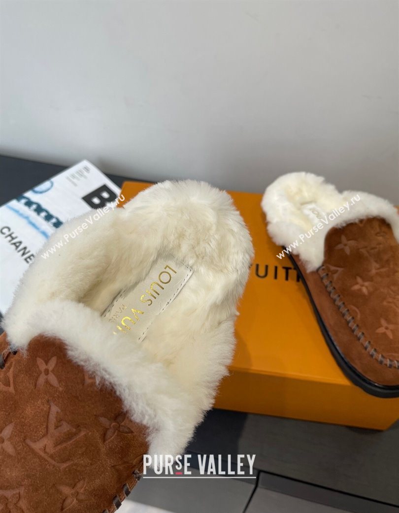 Louis Vuitton Colorado Closed Mules in Wool and Suede Brown 2025 1AITH8 (MD-251219094)