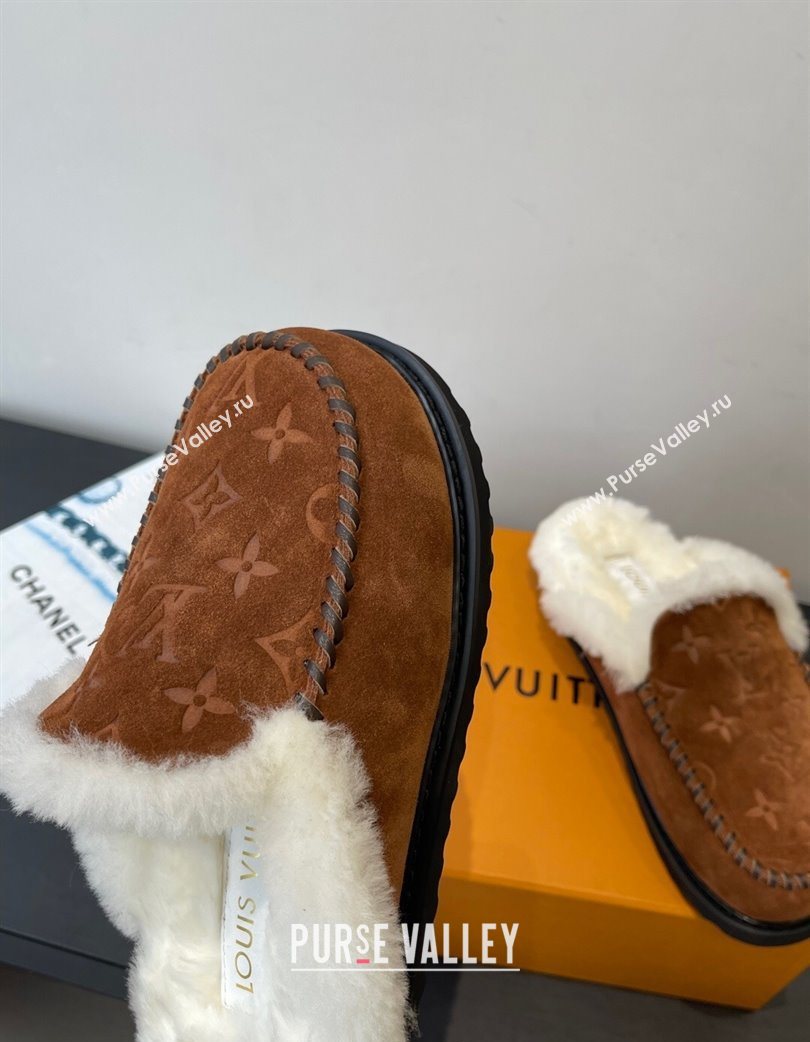 Louis Vuitton Colorado Closed Mules in Wool and Suede Brown 2025 1AITH8 (MD-251219094)