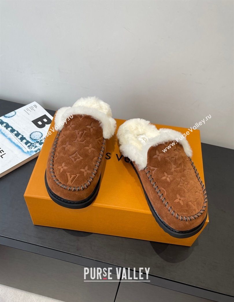 Louis Vuitton Colorado Closed Mules in Wool and Suede Brown 2025 1AITH8 (MD-251219094)
