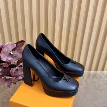 Louis Vuitton Swing Platform Pumps 11cm in Calf Leather All Black 2025 1AIDF8 (MD-251219052)