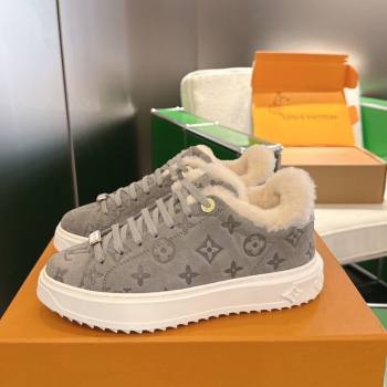 Louis Vuitton Time Out Sneakers in Monogram Suede Grey 2025 1AIDIC (MD-251219096)
