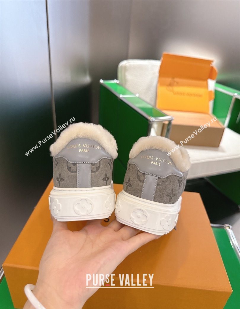 Louis Vuitton Time Out Sneakers in Monogram Suede Grey 2025 1AIDIC (MD-251219096)