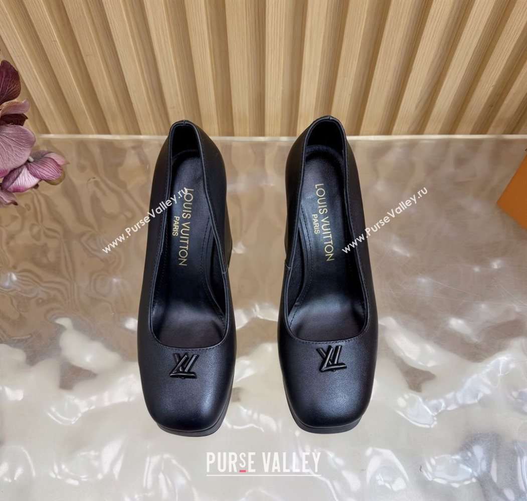 Louis Vuitton Swing Platform Pumps 11cm in Calf Leather All Black 2025 1AIDF8 (MD-251219052)