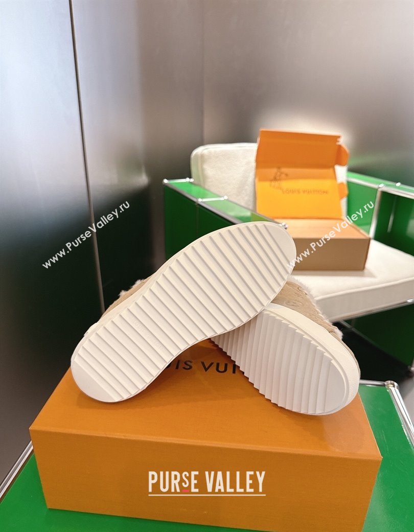 Louis Vuitton Time Out Sneakers in Monogram Embroidered Suede Beige 2025 1AIDIC (MD-251219100)