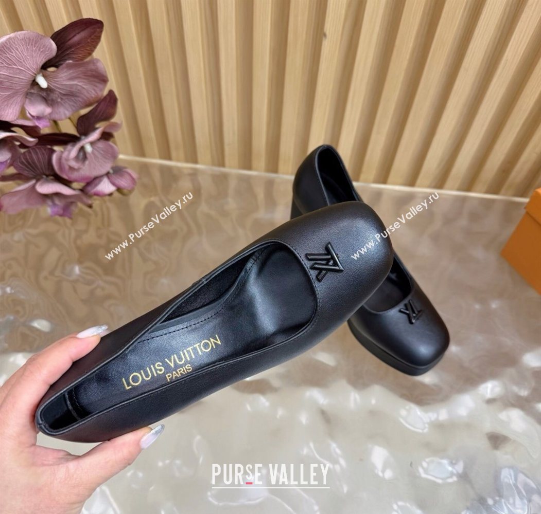 Louis Vuitton Swing Platform Pumps 11cm in Calf Leather All Black 2025 1AIDF8 (MD-251219052)
