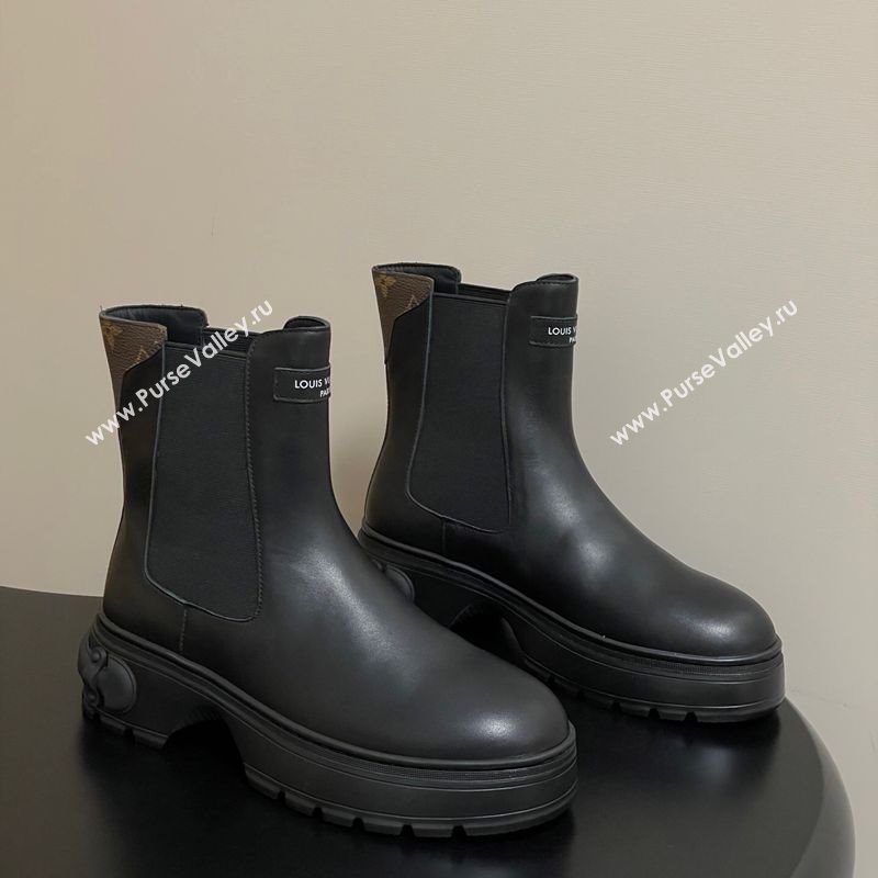 Louis Vuitton LV Squad Chelsea Ankle Boots 5cm in Calf Leather Black 2025 1AICWP (MD-251219071)