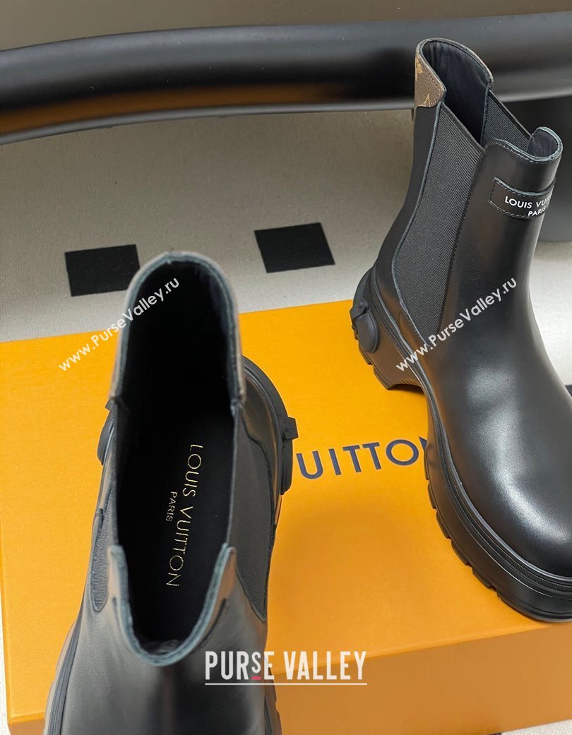 Louis Vuitton LV Squad Chelsea Ankle Boots 5cm in Calf Leather Black 2025 1AICWP (MD-251219071)